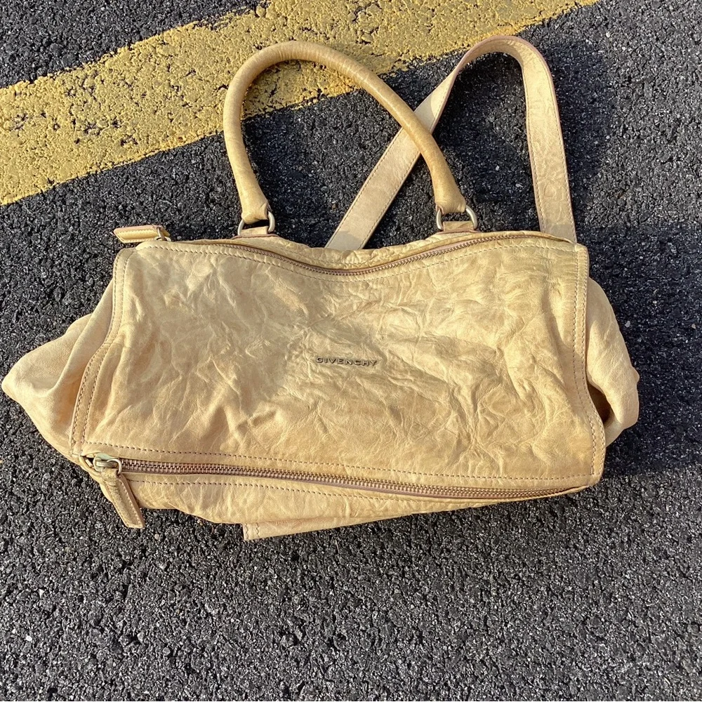 Givenchy Black and Tan Canvas Backpack with Leather Trim